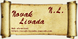 Novak Livada vizit kartica